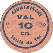 10 Céntimos Sarrià de Ter obverse image