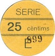 25 Céntimos Viella, Spain,  reverse image