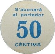 50 Céntimos Bràfim, Spain, 1937 reverse image