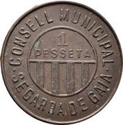 1 Peseta Segarra de Gaia; copper obverse image