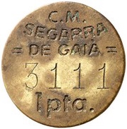 1 Peseta Segarra de Gaia; brass obverse image