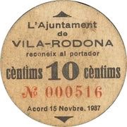 10 Céntimos Vila-rodona obverse image