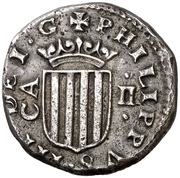 2 Reales - Philipus III without beaded circle, Spain, 1651-1652 reverse image