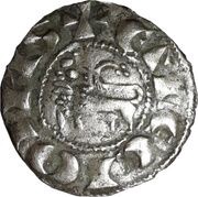 Dinero - Fernando IV three points, Spain, 1295-1312 reverse image