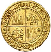 Dobla - Pedro I Seville, Spain, 1350-1366 reverse image