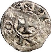 Dinero - Alfonso VIII knight, Spain, 1166-1167 reverse image