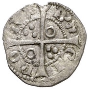 Dinero - Pedro IV Barcelona, Spain, 1336-1387 reverse image