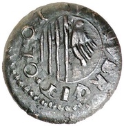 Dinero - Felipe III Olot,shield of Olot, Spain, 1598-1621 reverse image