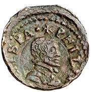 Dinero - Felipe III Olot,shield of Catalonia obverse image