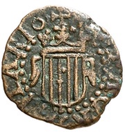 Dinero - Felipe III Granollers,head left, Spain, 1600-1616 reverse image