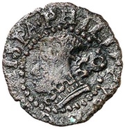 Dinero - Felipe III Barcelona, B countermark obverse image
