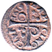 Dinero - Felipe III Barcelona,cross, Spain, 1612-1621 reverse image
