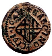 Ardite - Luis XIV Barcelona,bust right, Spain, 1644-1648 reverse image