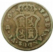 Ardite - Fernando VI clovers, Spain, 1754-1755 reverse image