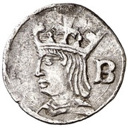 ¼ Groat - Ferdinandus II straight hair,B in reverse obverse image