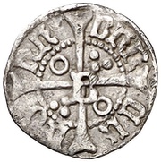 ¼ Groat - Ferdinandus II straight hair,B in reverse, Spain, 1479-1516 reverse image