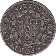 8 Macutas - José I, Angola, 1762-1770 reverse image