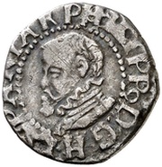 ½ Croat - Felipe IV Barcelona; Felipe II's bust obverse image