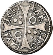 Croat - Carlos II bust variant, Spain, 1687 reverse image