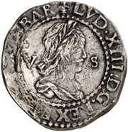 5 Sous - Louis XIII Barcelona,bust obverse image