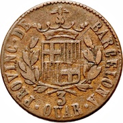 3 Quartos 3 QUAR, Spain, 1823 reverse image