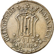 6 Quartos VI QUAR, Spain, 1836 reverse image