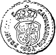 ½ Peseta - Carlos V pretender,Berga, Spain, 1840 reverse image
