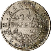 2½ Pesetas obverse image