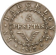5 Pesetas obverse image