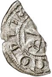 Obolo - Hugo III split dinero, Spain, 1153-1173 reverse image