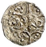 Obolo vegetable ornaments,cross, Spain, 934-1035 reverse image