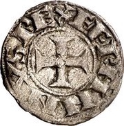 1 Denier - Ferdinand II lion, Spain, 1183-1188 reverse image