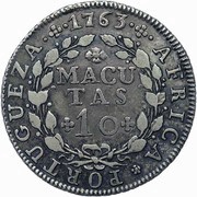 10 Macutas - José I, Angola, 1762-1770 reverse image