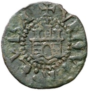 2 Deniers - Carolus I Ibiza mint; head left, Spain, 1521-1523 reverse image