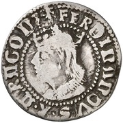 1 Real - Ferdinandus II blackletter; angles in reverse obverse image