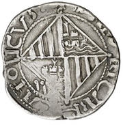 2 Reales - Felipe II value in reverse, Spain, 1556-1598 reverse image