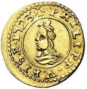 2 Escudos - Felipe V bust left obverse image