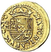 2 Escudos - Felipe V bust left, Spain, 1723 reverse image