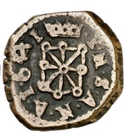 4 Cornados - Felipe IV FI monogram, Spain, 1641-1653 reverse image