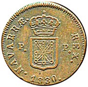 3 Maravedis - Fernando VII, Spain, 1829-1833 reverse image