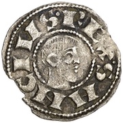 Dinero - Sancho V crude bust, Spain, 1063-1094 reverse image
