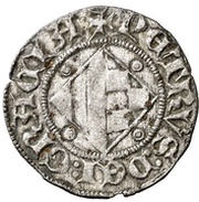 Dinero Pedro II de Urgel, Barcelona, Spain, 1347-1408 reverse image