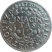 12 Macutas - José I, Angola, 1762-1770 reverse image