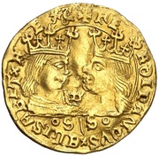 1 Ducat - Ferdinandus II and Elisabet I two stripes obverse image