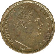 ½ Farthing - William IV obverse image