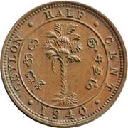 ½ Cent - George VI reverse image