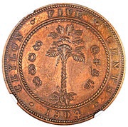 5 Cents - Edward VII Trial Strike, Sri Lanka, 1904 reverse image