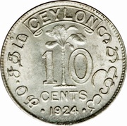 10 Cents - George V, Sri Lanka, 1919-1928 reverse image