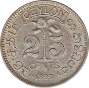 25 Cents - Victoria, Sri Lanka, 1892-1900 reverse image