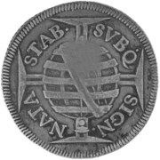 640 Réis - Carlos I Countermark SHIELD over "640 Réis, Brazil", Angola, 1895 reverse image